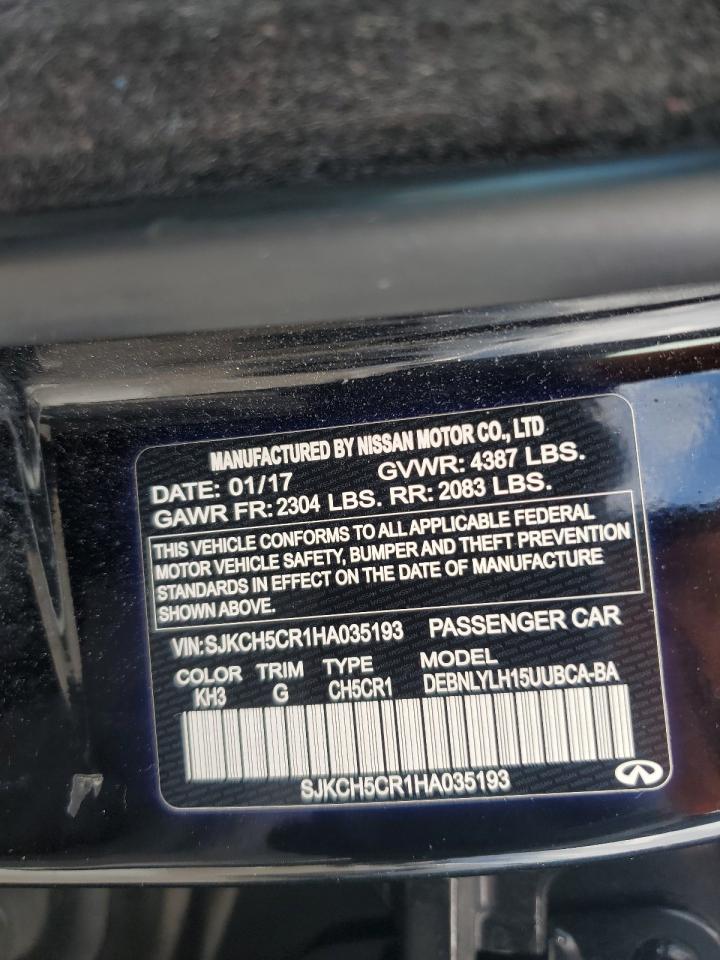 2017 Infiniti Qx30 Base VIN: SJKCH5CR1HA035193 Lot: 82092765