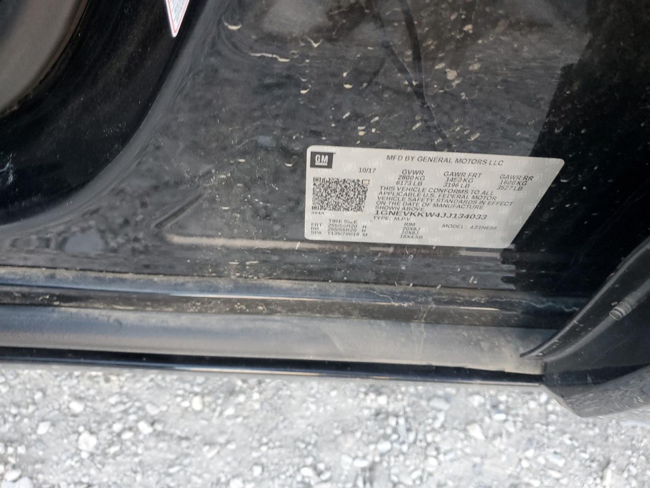 2018 Chevrolet Traverse High Country VIN: 1GNEVKKW4JJ134033 Lot: 82693205