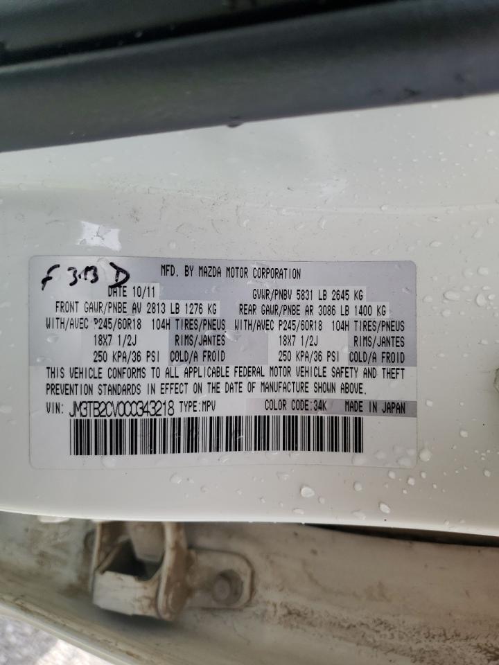 2012 Mazda Cx-9 VIN: JM3TB2CV0C0343218 Lot: 86312165