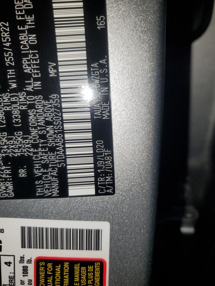 2025 Lexus Tx 350 Base VIN: 5TDAAAB61SS027359 Lot: 85785525