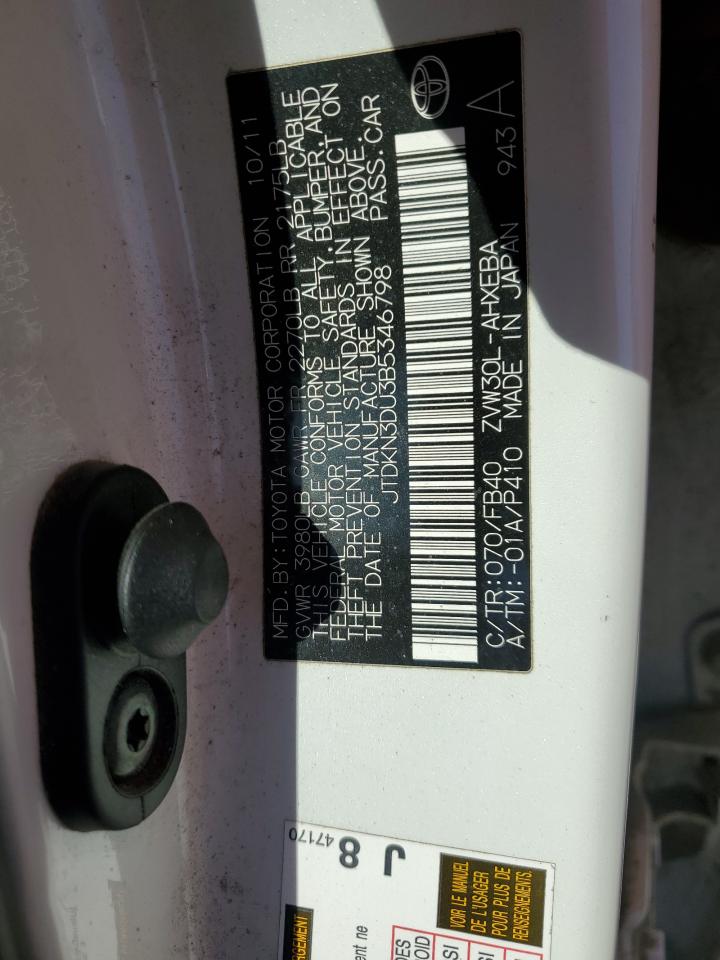 2011 Toyota Prius VIN: JTDKN3DU3B5346798 Lot: 82249725