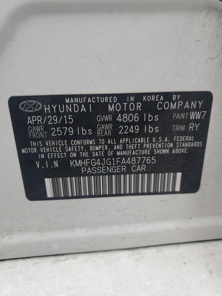 2015 Hyundai Azera VIN: KMHFG4JG1FA487765 Lot: 82646055
