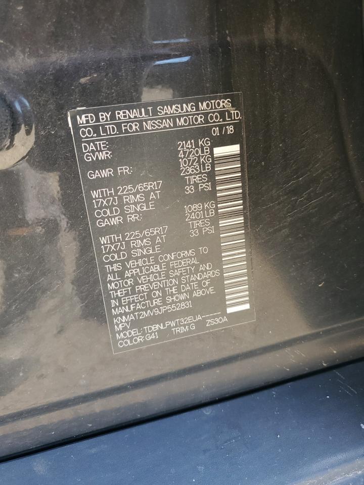 2018 Nissan Rogue S VIN: KNMAT2MV9JP552831 Lot: 86057545