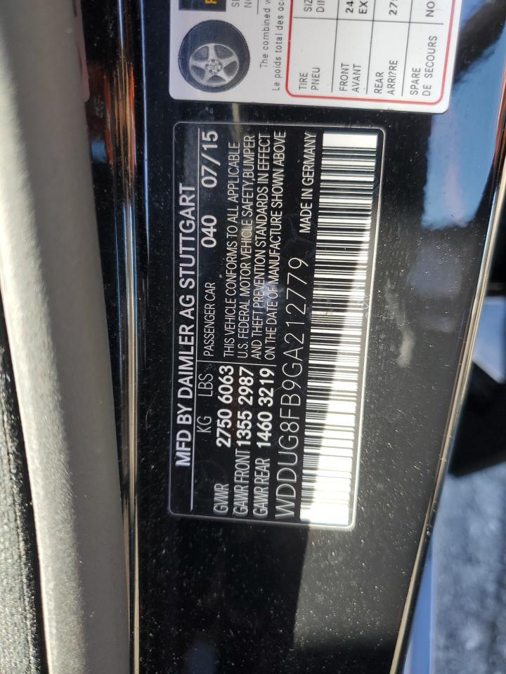 2016 Mercedes-Benz S 550 4Matic VIN: WDDUG8FB9GA212779 Lot: 86640105