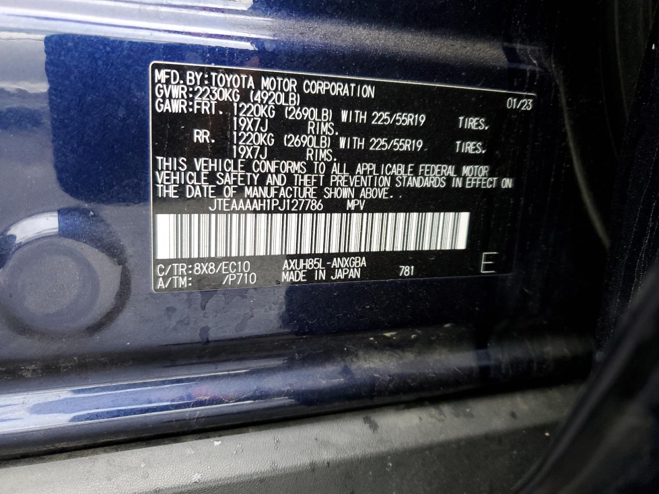 2023 Toyota Venza Le VIN: JTEAAAAH1PJ127786 Lot: 84798715