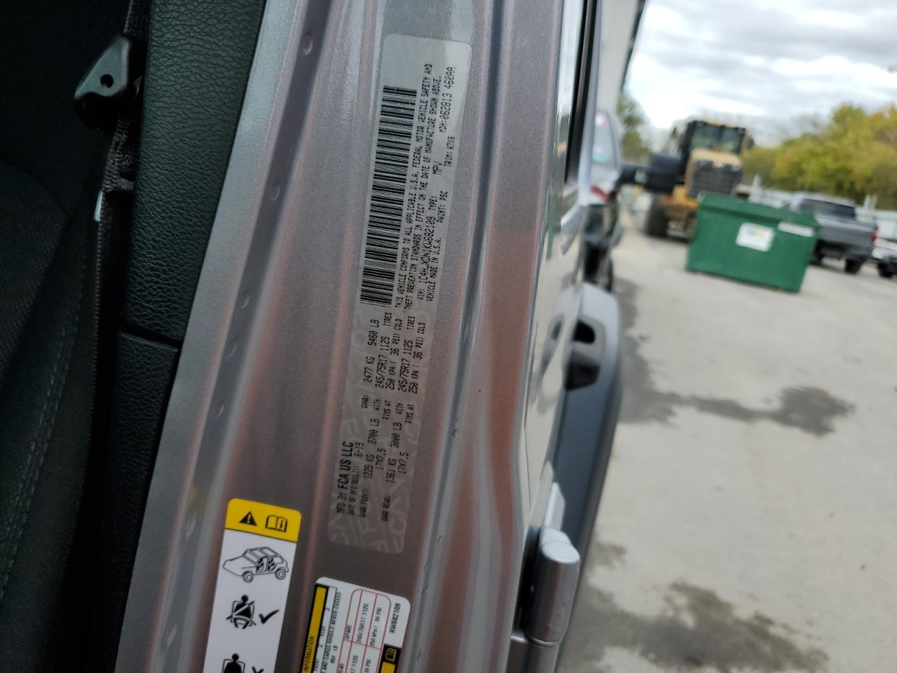 2019 Jeep Wrangler Unlimited S VIN: 1C4HJXDN1KW682109 Lot: 85285535