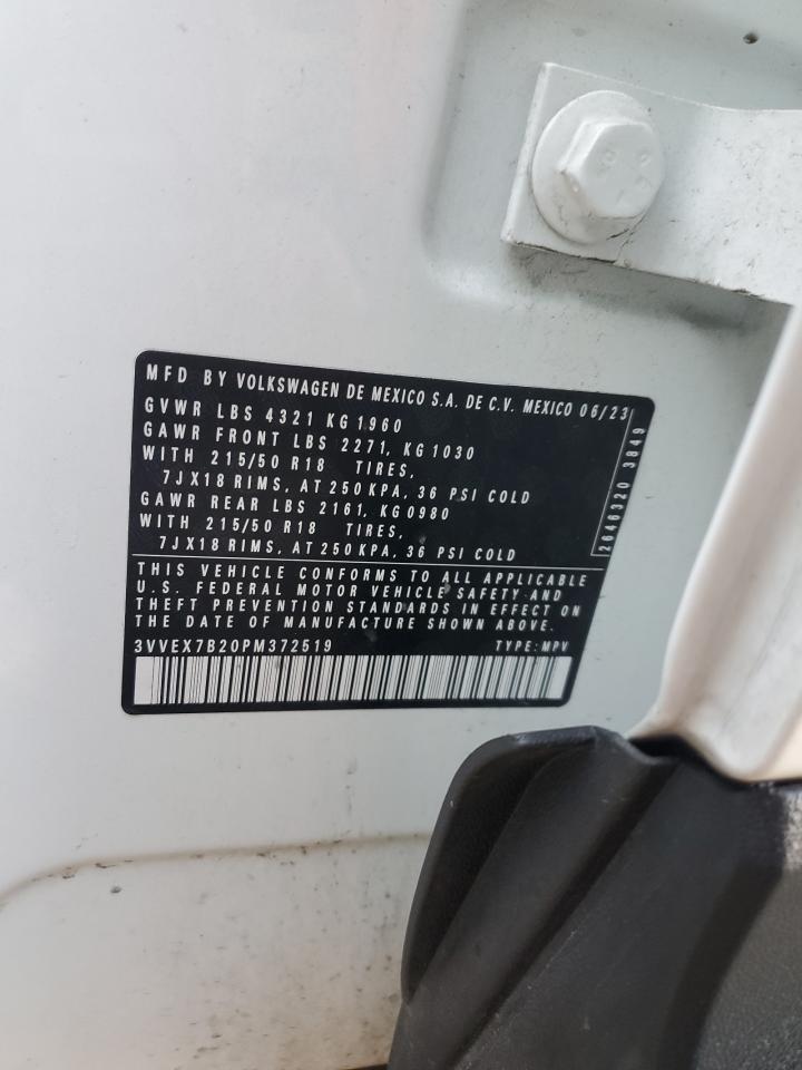 2023 Volkswagen Taos Se VIN: 3VVEX7B20PM372519 Lot: 82200025