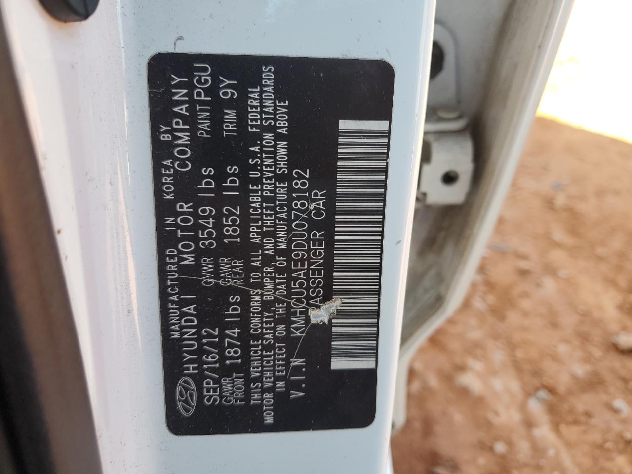 2013 Hyundai Accent Gls VIN: KMHCU5AE9DU078182 Lot: 82399515