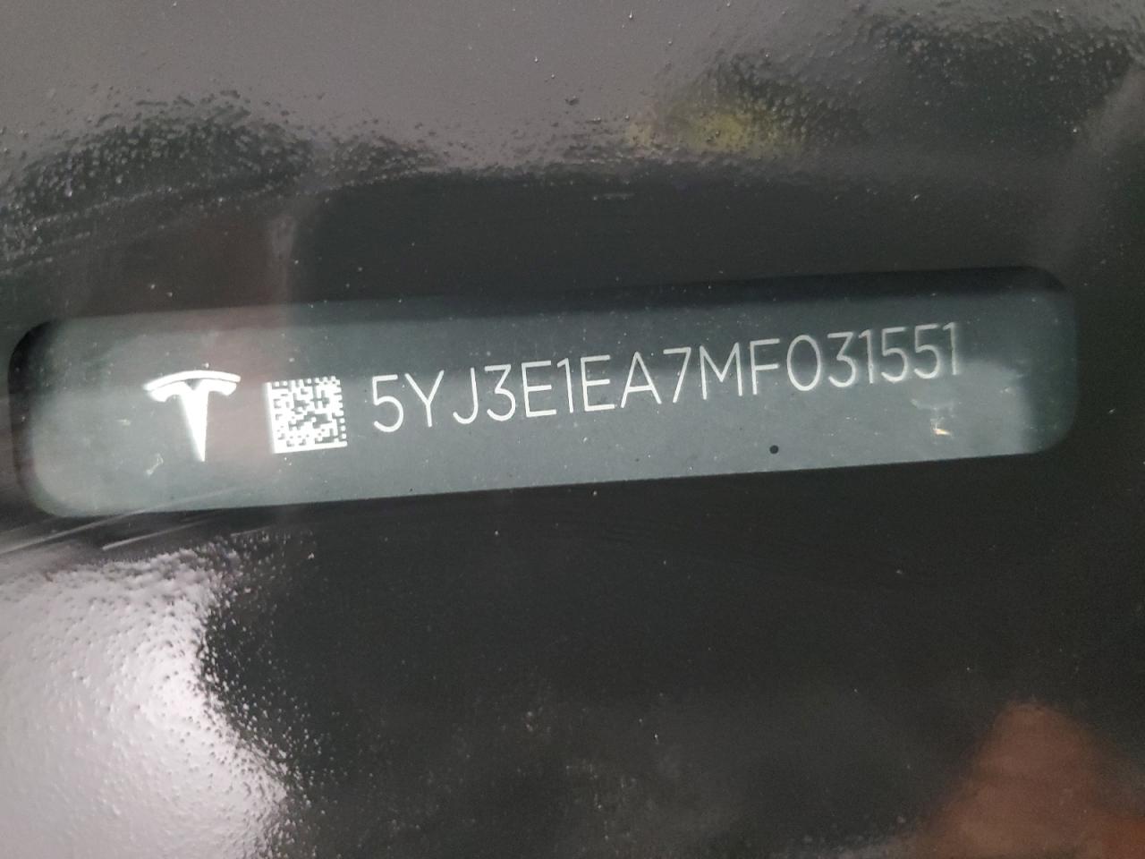 2021 Tesla Model 3 VIN: 5YJ3E1EA7MF031551 Lot: 90689025