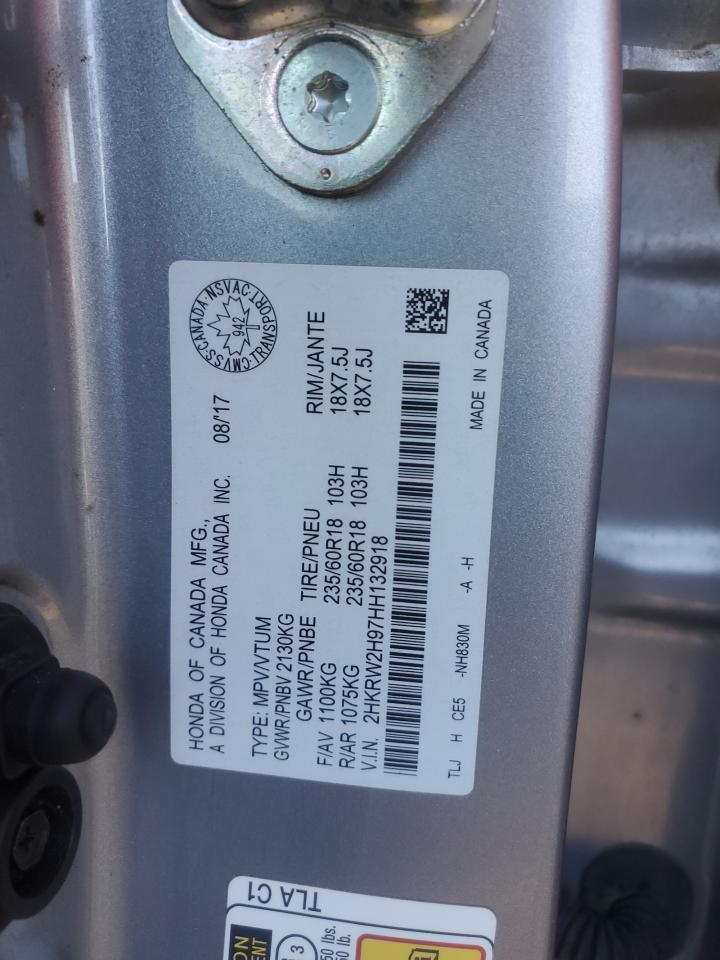 2017 Honda Cr-V Touring VIN: 2HKRW2H97HH132918 Lot: 84554855