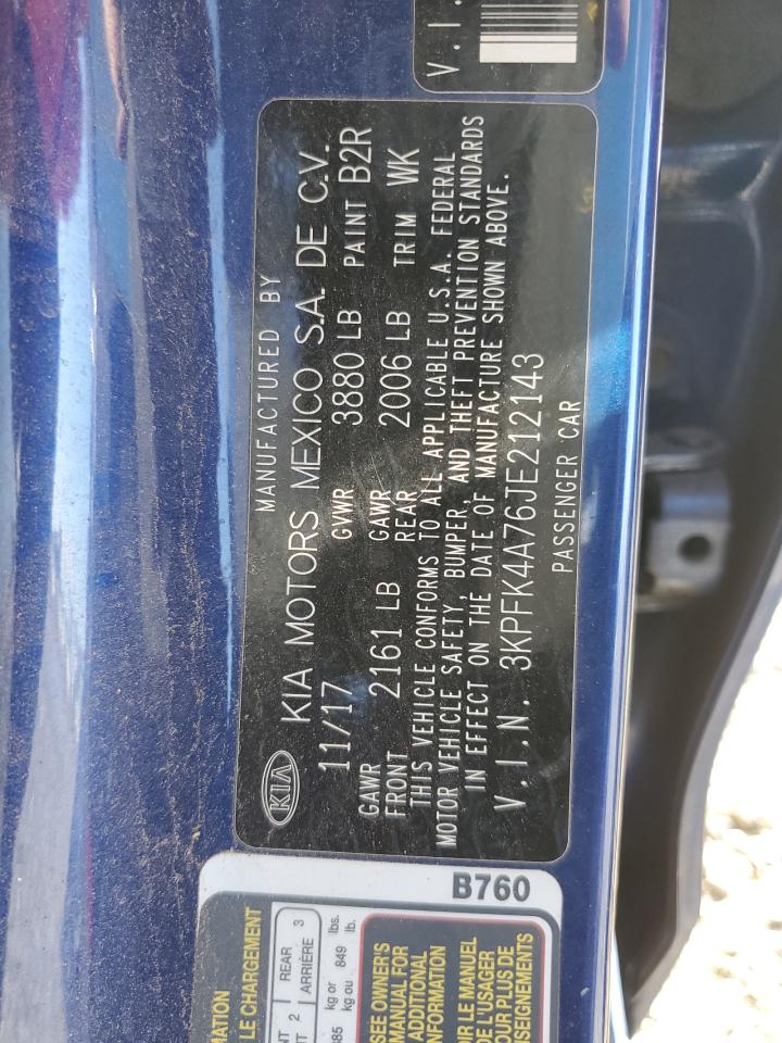 2018 Kia Forte Lx VIN: 3KPFK4A76JE212143 Lot: 82003145