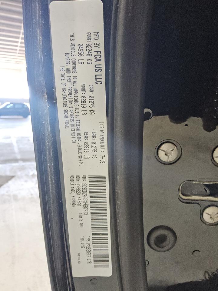 2019 Dodge Challenger Sxt VIN: 2C3CDZAG6KH687733 Lot: 86142935