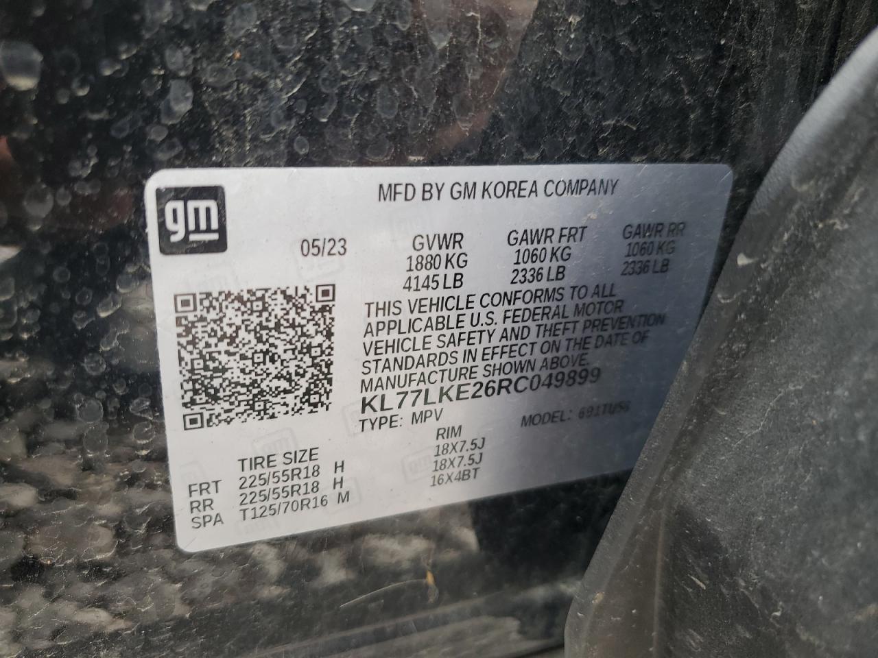 2024 Chevrolet Trax Activ VIN: KL77LKE26RC049899 Lot: 85173295