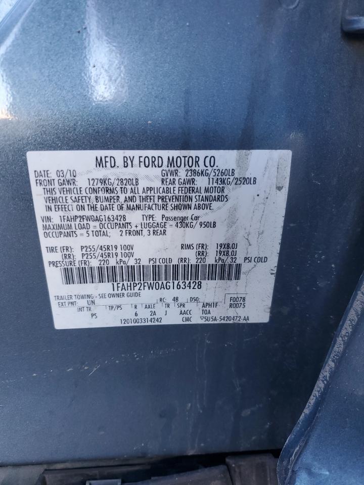 2010 Ford Taurus Limited VIN: 1FAHP2FW0AG163428 Lot: 82719945