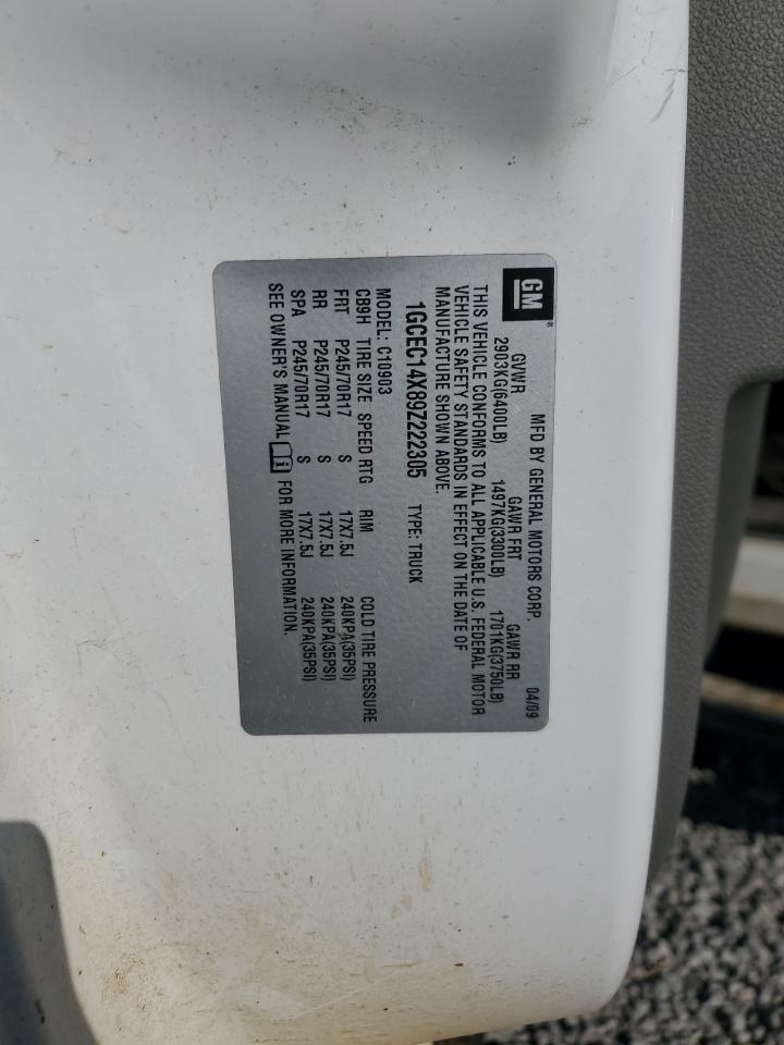 2009 Chevrolet Silverado C1500 VIN: 1GCEC14X89Z222305 Lot: 70937495