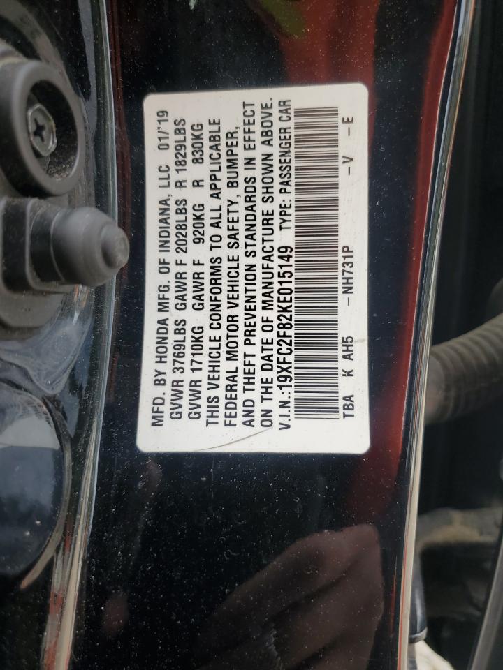 2019 Honda Civic Sport VIN: 19XFC2F82KE015149 Lot: 85385605