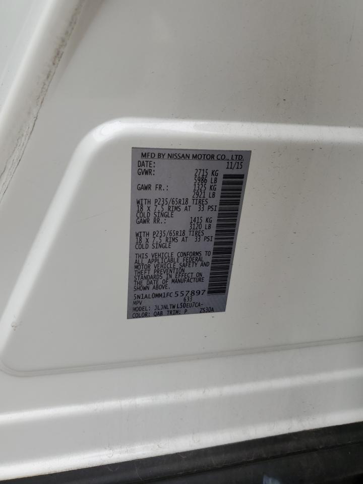 2015 Infiniti Qx60 VIN: 5N1AL0MM1FC557897 Lot: 90465395