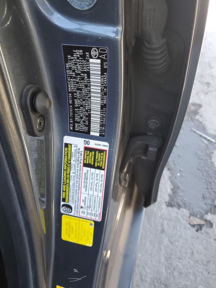 2019 Toyota Corolla L VIN: 2T1BURHE1KC181412 Lot: 86294415