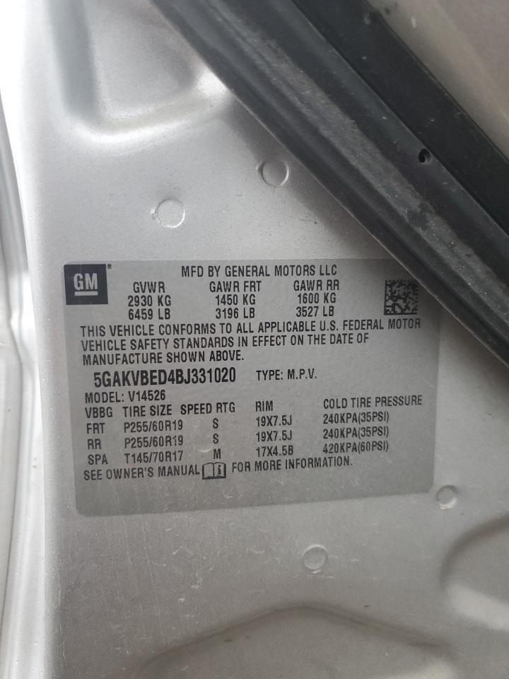 2011 Buick Enclave Cxl VIN: 5GAKVBED4BJ331020 Lot: 90510715