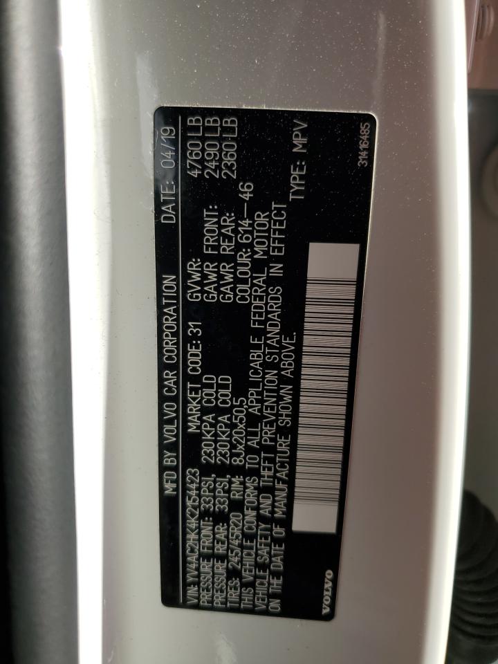 2019 Volvo Xc40 T4 Momentum VIN: YV4AC2HK4K2154423 Lot: 82748335