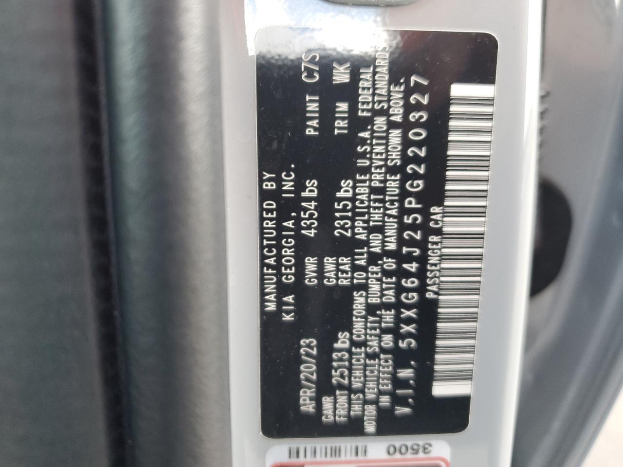 2023 Kia K5 Gt Line VIN: 5XXG64J25PG220327 Lot: 85389635