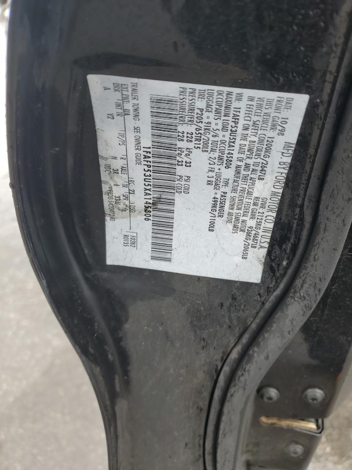 1999 Ford Taurus Se VIN: 1FAFP53U5XA145806 Lot: 90368225