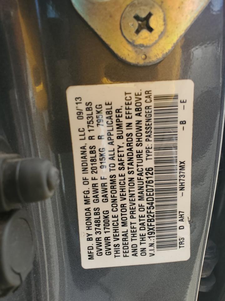 2013 Honda Civic Lx VIN: 19XFB2F54DE076126 Lot: 85677275