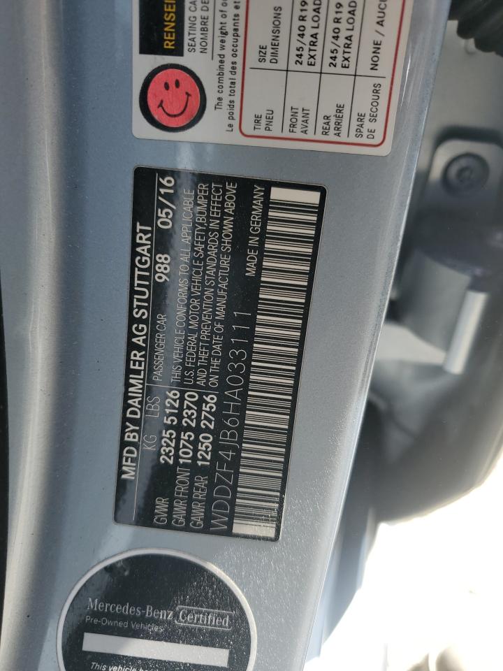 2017 Mercedes-Benz E 300 VIN: WDDZF4JB6HA033111 Lot: 82573095