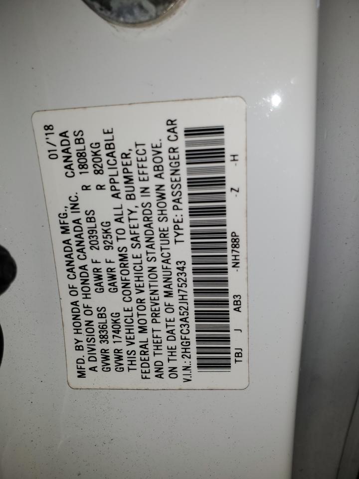 2018 Honda Civic Si VIN: 2HGFC3A52JH752343 Lot: 85839425