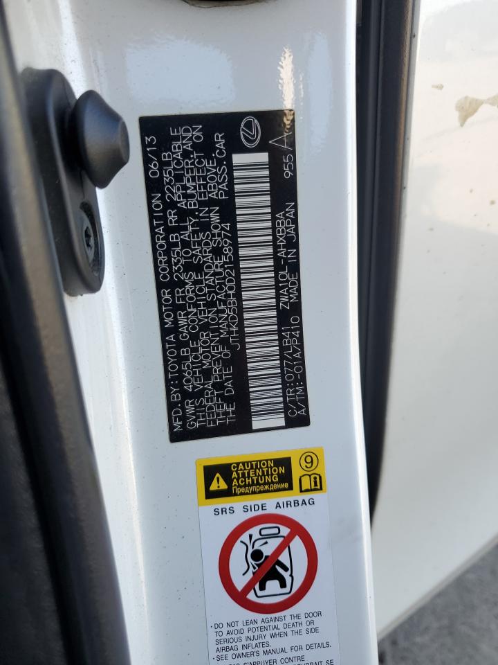 2013 Lexus Ct 200 VIN: JTHKD5BH0D2158974 Lot: 85007845