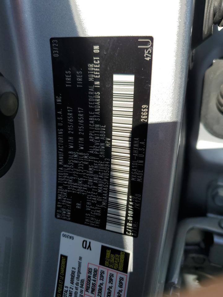 2023 Toyota Corolla Cross L VIN: 7MUAAAAG5PV050943 Lot: 84792375