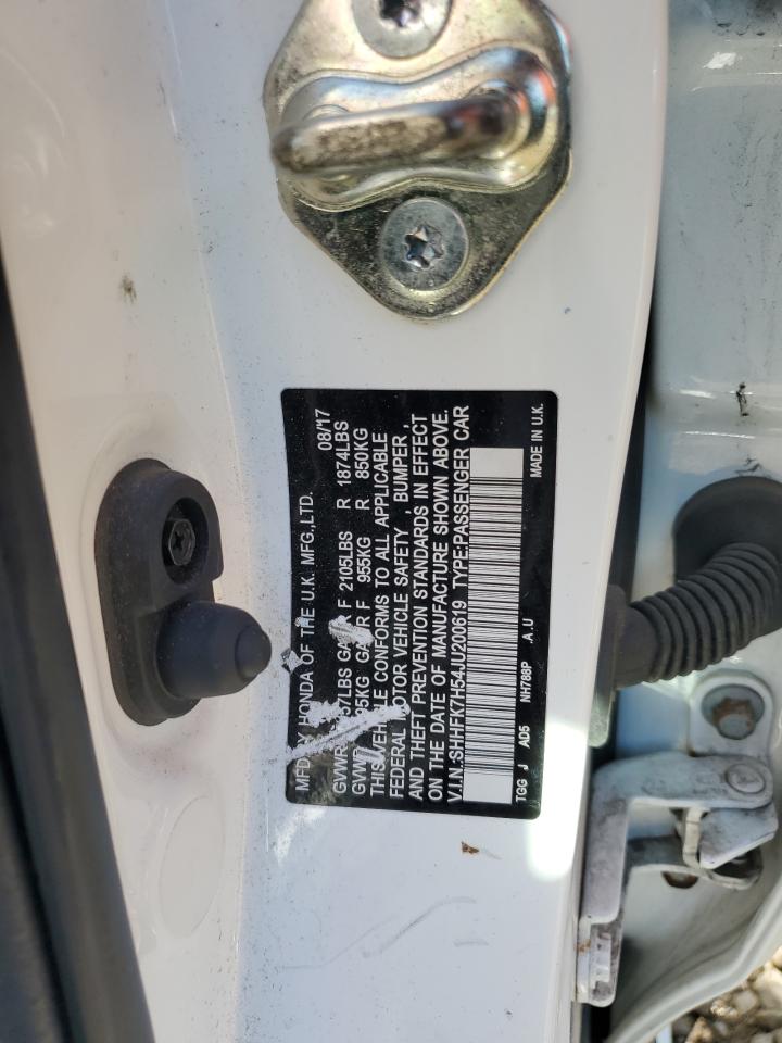 2018 Honda Civic Ex VIN: SHHFK7H54JU200619 Lot: 86059865