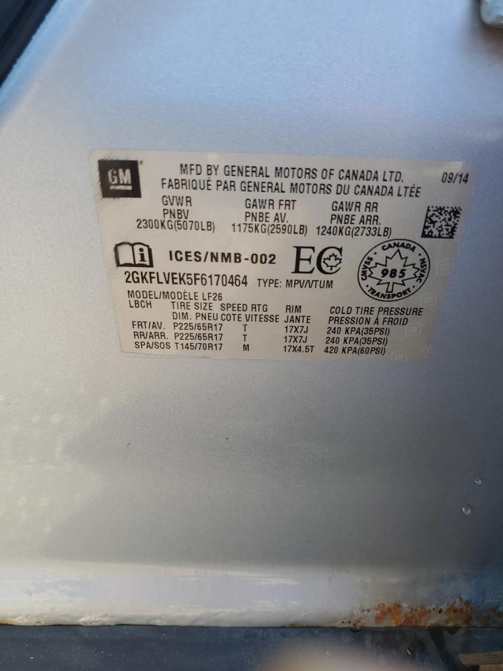 2015 GMC Terrain Sle VIN: 2GKFLVEK5F6170464 Lot: 86599195