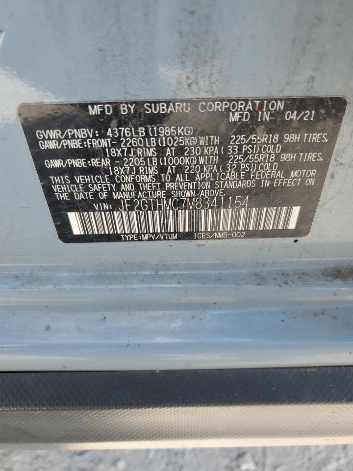2021 Subaru Crosstrek Limited VIN: JF2GTHMC7M8341154 Lot: 84963085