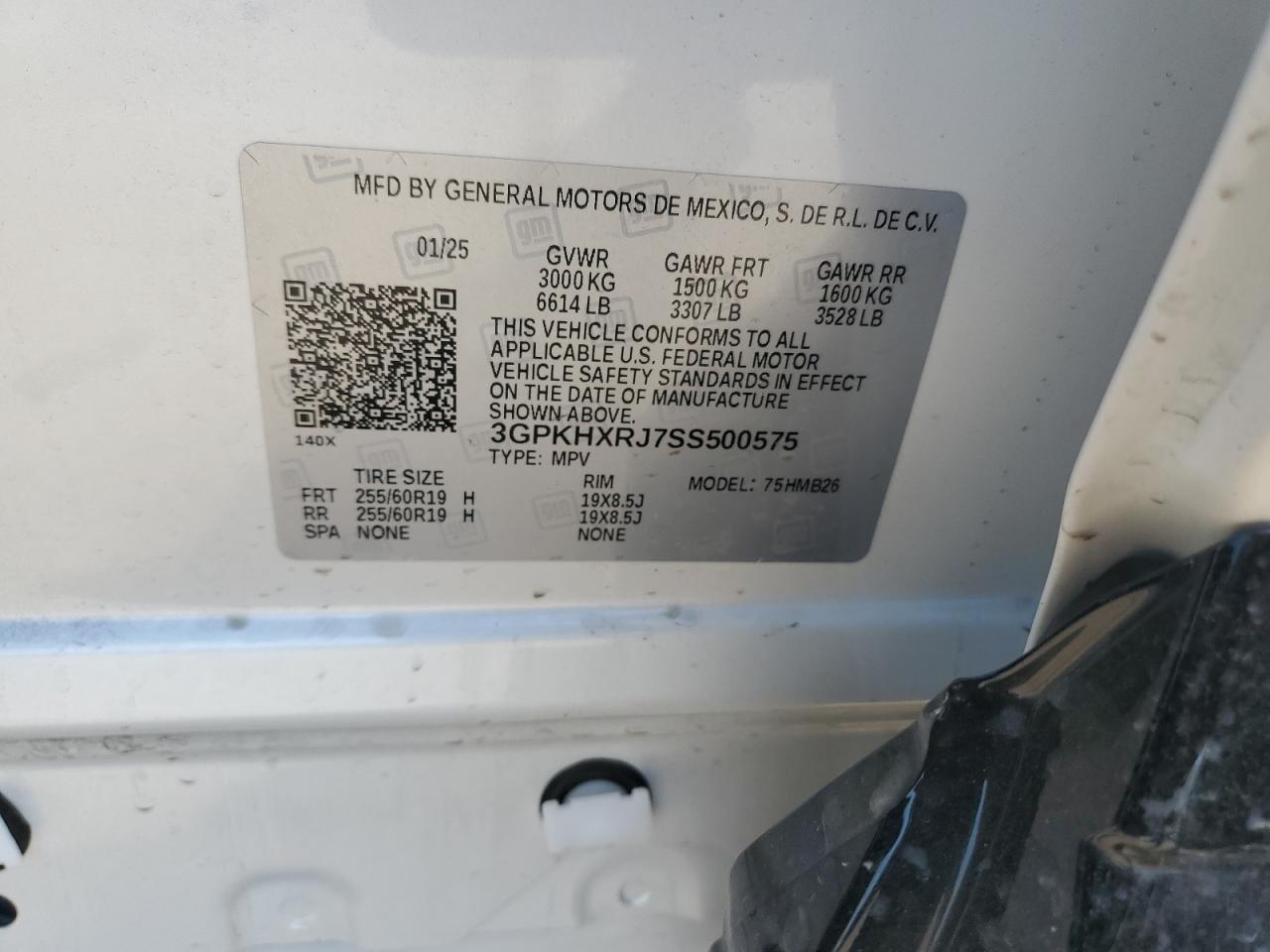 2025 Honda Prologue Tour VIN: 3GPKHXRJ7SS500575 Lot: 84881055