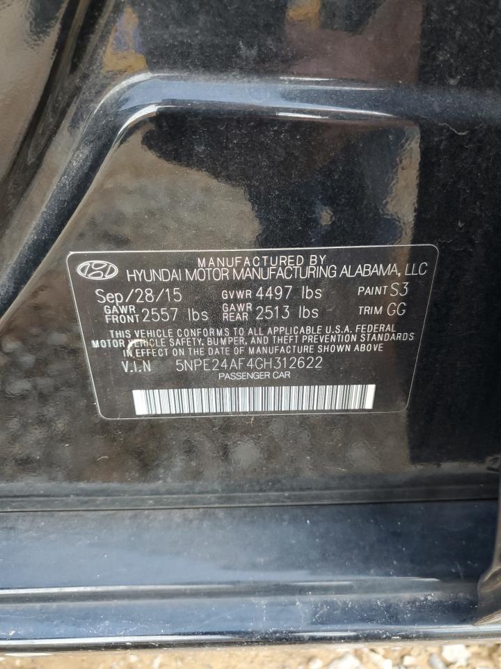 2016 Hyundai Sonata Se VIN: 5NPE24AF4GH312622 Lot: 85846085