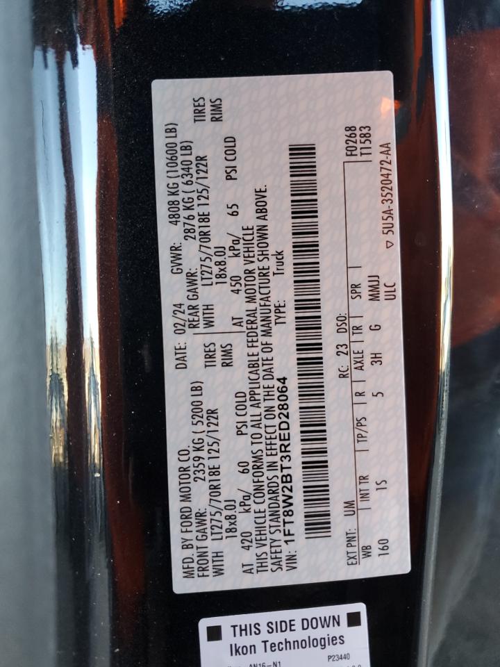 2024 Ford F250 Super Duty VIN: 1FT8W2BT3RED28064 Lot: 87078705