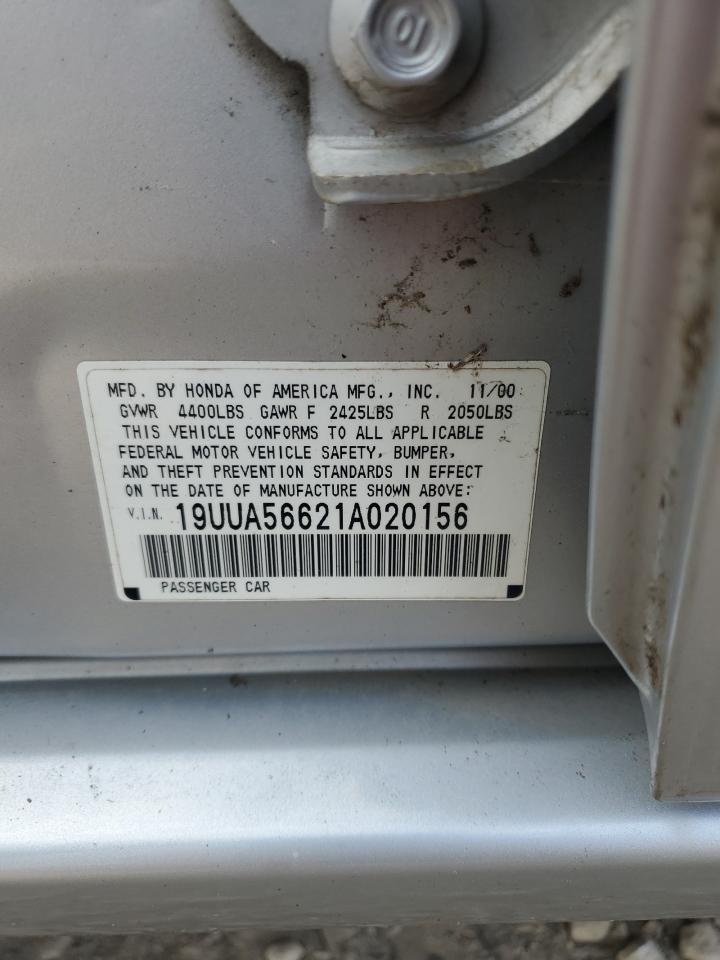 2001 Acura 3.2Tl VIN: 19UUA56621A020156 Lot: 84886065