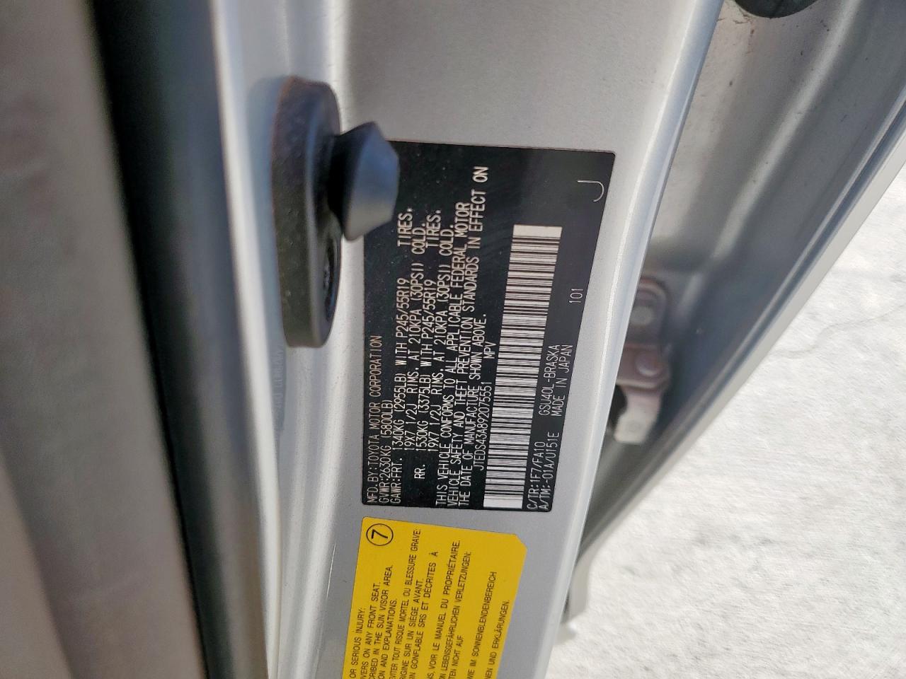 2009 Toyota Highlander Sport VIN: JTEDS43A892075551 Lot: 82300575