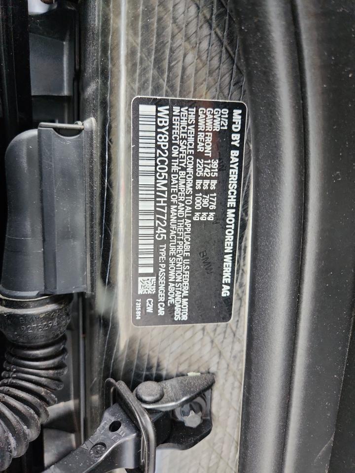 2021 BMW I3 Bev VIN: WBY8P2C05M7H77245 Lot: 86129555