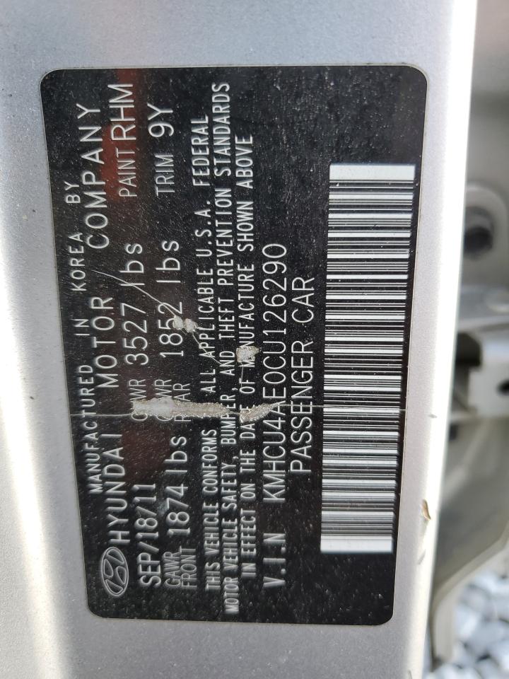 2012 Hyundai Accent Gls VIN: KMHCU4AE0CU126290 Lot: 82184305