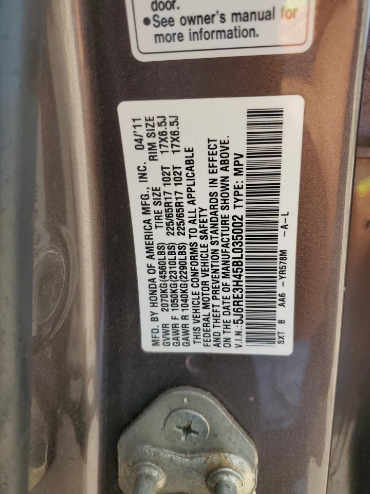 2011 Honda Cr-V Se VIN: 5J6RE3H45BL035002 Lot: 84970395