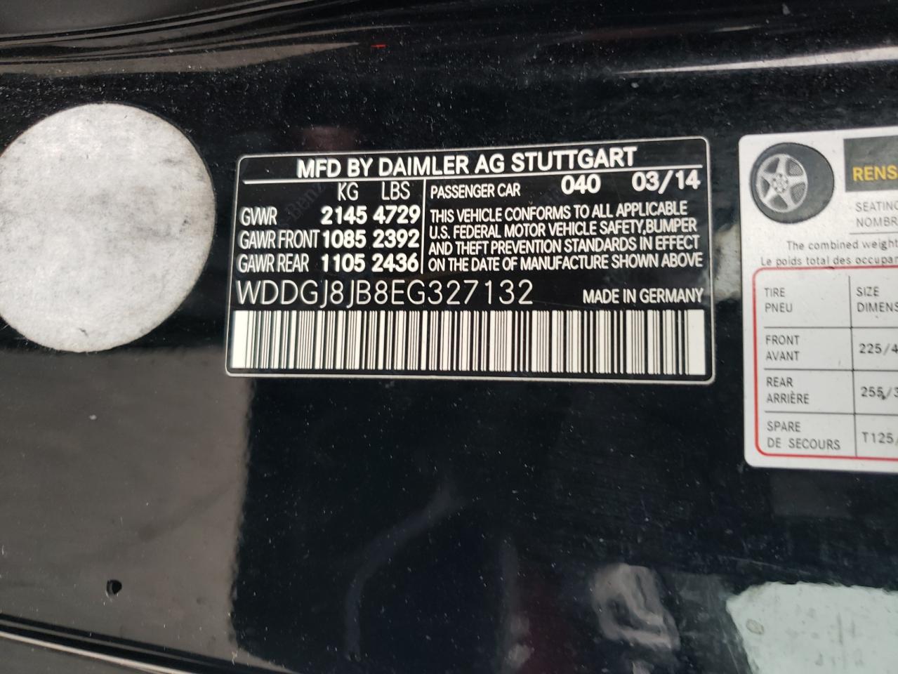 2014 Mercedes-Benz C 350 4Matic VIN: WDDGJ8JB8EG327132 Lot: 86168195