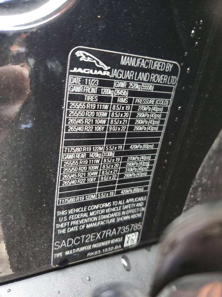 2024 Jaguar F-Pace R-Dynamic S VIN: SADCT2EX7RA735785 Lot: 85274945