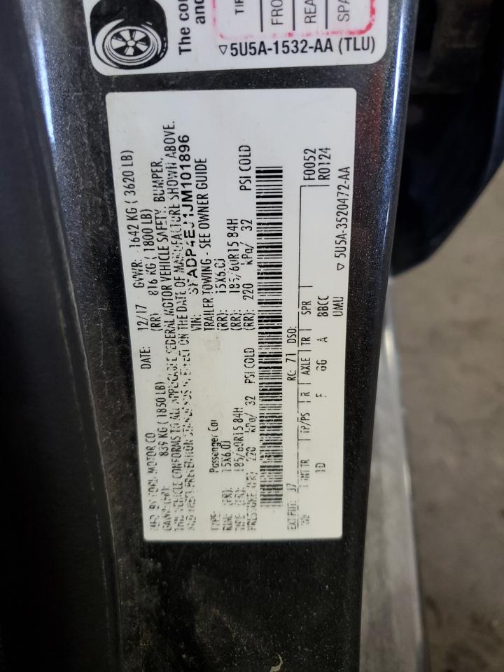 2018 Ford Fiesta Se VIN: 3FADP4EJ1JM101896 Lot: 86067135