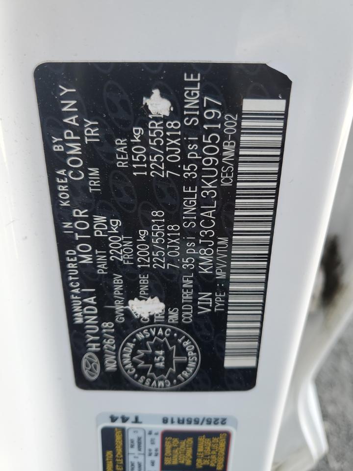 2019 Hyundai Tucson Limited VIN: KM8J3CAL3KU905197 Lot: 90282985