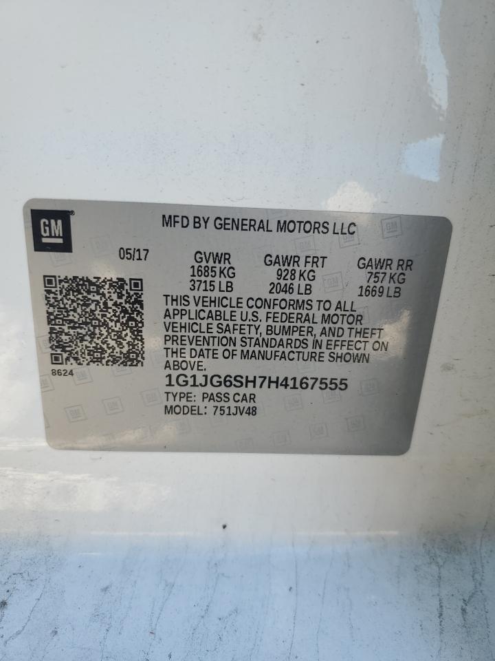 2017 Chevrolet Sonic VIN: 1G1JG6SH7H4167555 Lot: 85800015