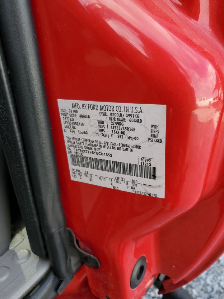 2000 Ford F250 Super Duty VIN: 1FTNX21F8YEC04852 Lot: 85697265