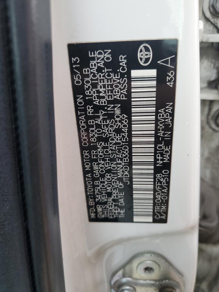 2013 Toyota Prius C VIN: JTDKDTB36D1544069 Lot: 90122875