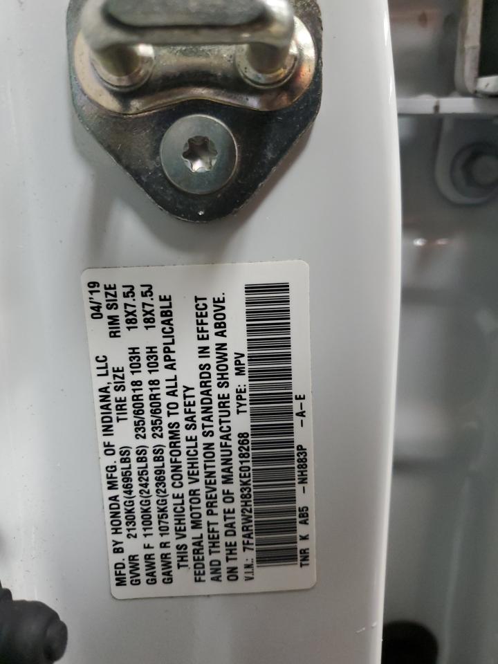 2019 Honda Cr-V Exl VIN: 7FARW2H83KE018268 Lot: 87011405